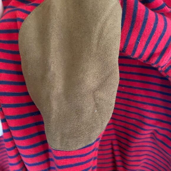 Lauren Ralph, Lauren women’s red and blue striped top with suede accents / large - Picture 4 of 5